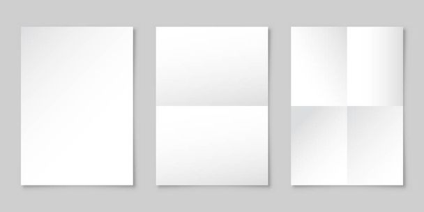 Realistic blank paper sheet with shadow in A4 format. Notebook or book page. Design template or mockup. Vector illustration. - Vettoriali, immagini