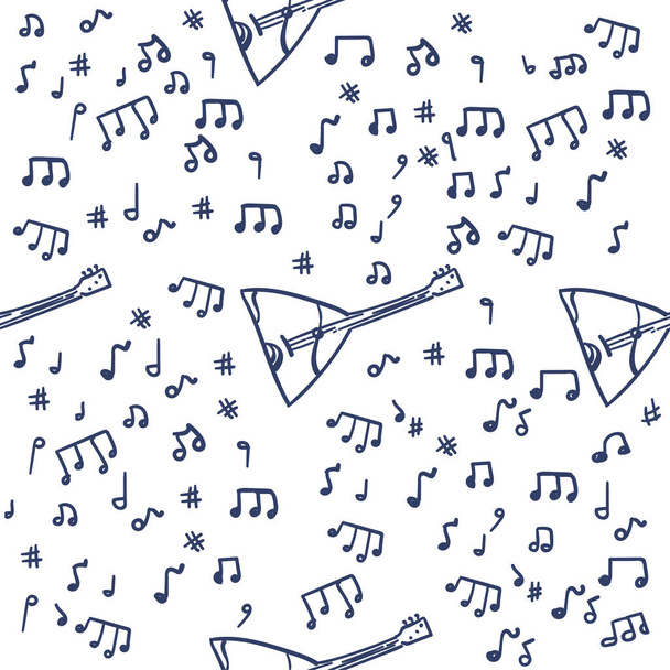 Music Instruments Objects, Line Design, Festival, Event, Live, Concert. Vector cartoon musical instruments, notes. Pattern - Vector, Image