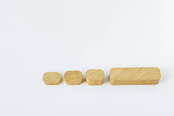Collage of wooden blocks on a white background - 写真・画像