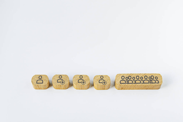 Collage of wooden blocks on a white background - Fotografie, Obrázek
