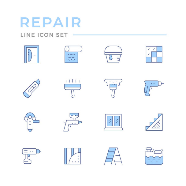 Establecer iconos de línea de color de reparación
 - Vector, imagen