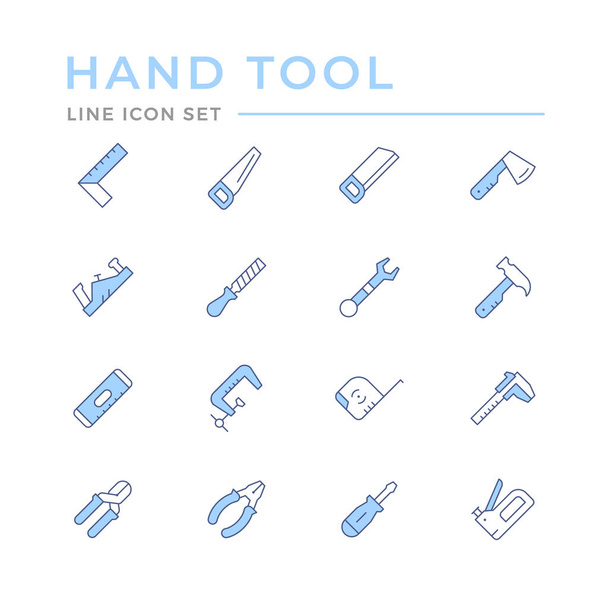 Set color line icons of hand tool - Vector, Image