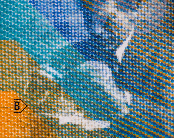 Makrodetails der CHF-Banknoten in Nahaufnahme, Detailfoto des Schweizer Franken. Weltwährungskonzept, Inflation und Wirtschaftskonzept - Foto, Bild
