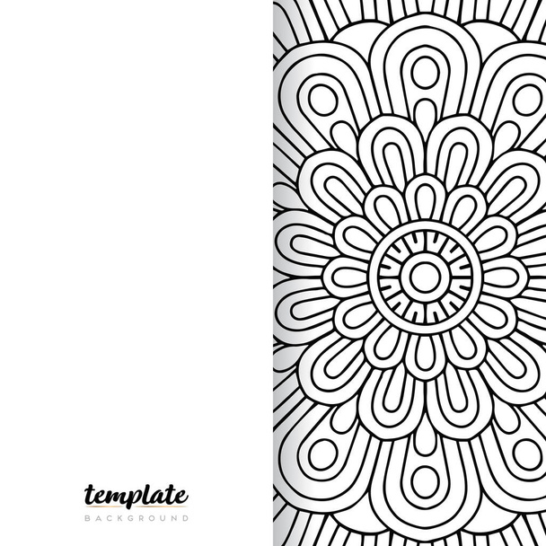Mandala white background. Round floral ornament - Vector, afbeelding