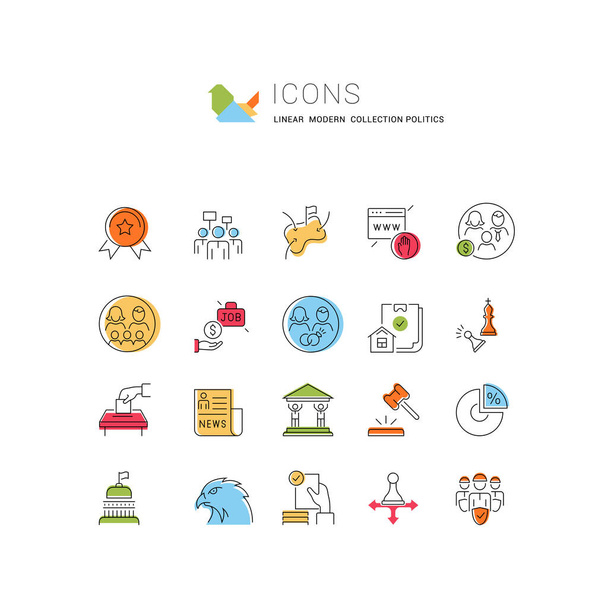 Ensemble d'icônes vectorielles de la politique et de l'état pour les concepts modernes, le web et les applications
. - Vecteur, image