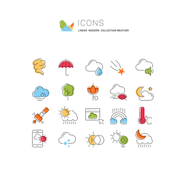 Conjunto de iconos de línea vectorial de tiempo para conceptos modernos, web y aplicaciones
. - Vector, Imagen
