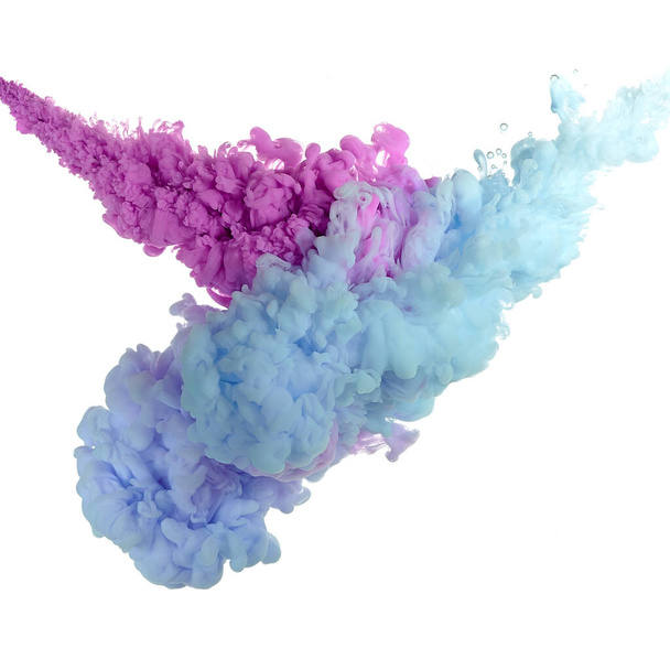 Ink in water. Splash paint mixing. Multicolored liquid dye. Abstract  sculpture background color - Foto, imagen