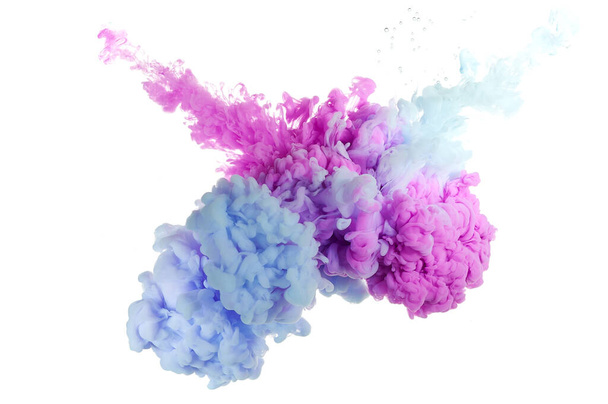 Tinta en el agua. Mezcla de pintura Splash. Colorante líquido multicolor. Escultura abstracta color de fondo
 - Foto, Imagen