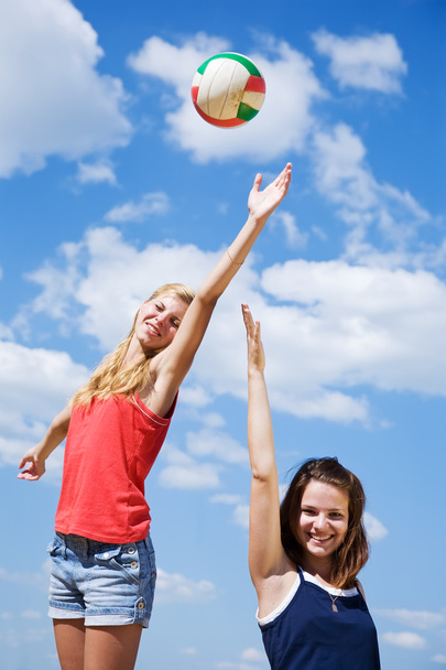 Young girls playing volleyball - Photo, image