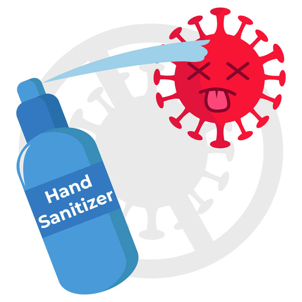 Simple Vector Illustration of Hand Sanitizer Exterminate The Viruses - Vector, Image