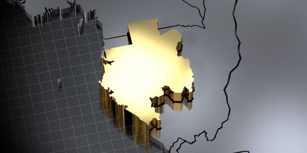 Gabon - country shape - 3D illustration - Photo, Image