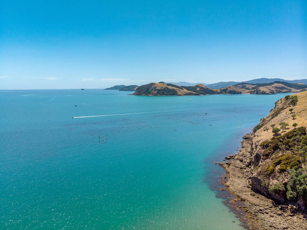 Όμορφη φωτογραφία drone των νησιών Coromandel, Auckland Νέα Ζηλανδία - Φωτογραφία, εικόνα