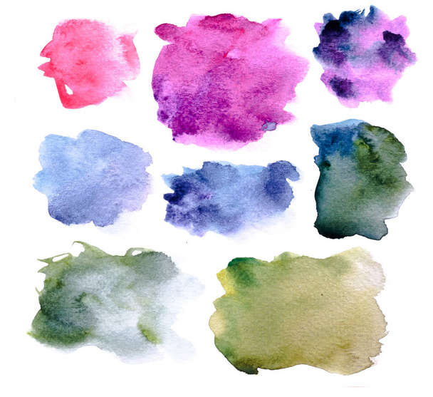 Paint a circle of watercolor for the text message background. Colorful splashing in the paper. It is wet texture from brushes. Picture for creative wallpaper or design art work. - Photo, Image