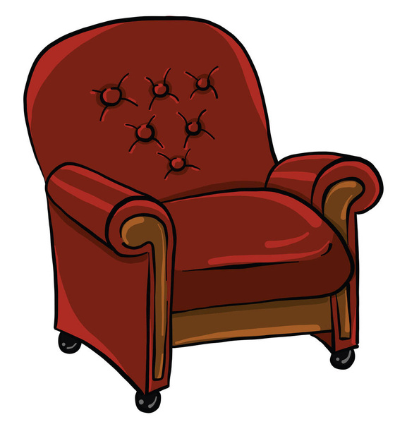 Roter Sessel, Illustration, Vektor auf weißem Hintergrund - Vektor, Bild
