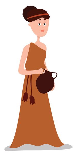 Femme grecque, illustration, vecteur sur fond blanc
 - Vecteur, image