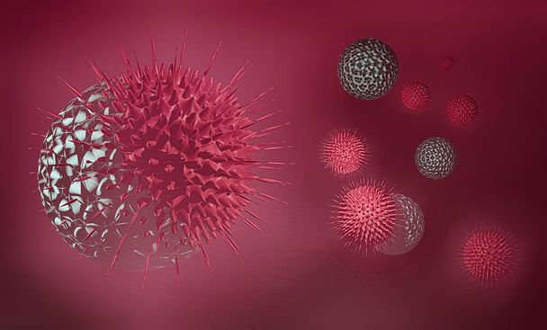 Vírus Covid no sangue vessel.Concept COVID-19.Coronavirus doença COVID-19 infecção 3D
. - Foto, Imagem