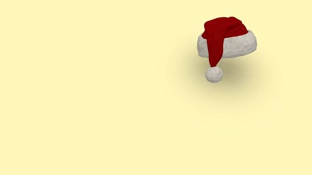 Різдвяний фон з червоним капелюхом Санти ізольовано з пробілом для копіювання тексту. Санта-Клаус червона шапка з білим гарбузом ізольовані на красивому фоні
 - Фото, зображення