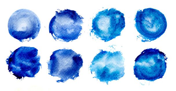 Paint a circle of watercolor for the text message background. Colorful splashing in the paper. It is wet texture from brushes. Picture for creative wallpaper or design art work. - Foto, afbeelding