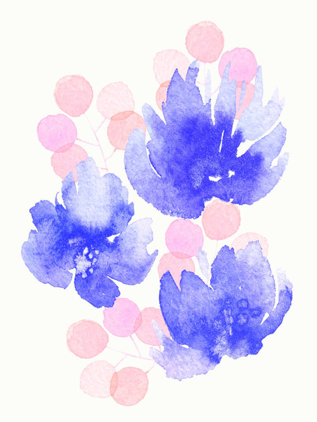 Beautiful background with watercolor flowers. Floral watercolor background for web design, flyers, banners. - Valokuva, kuva
