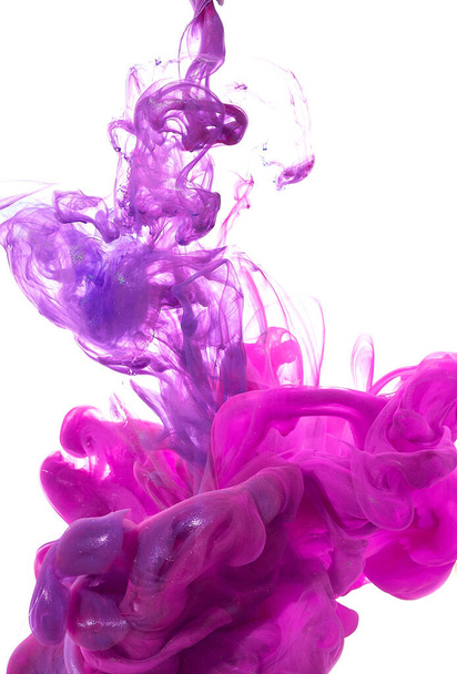 Inkoustu ve vodě. Splash barvy míchání. Vícebarevné tekuté barvivo. Abstraktní pozadí - Fotografie, Obrázek
