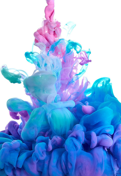 Tinta en el agua. Mezcla de pintura Splash. Colorante líquido multicolor. Escultura abstracta color de fondo
 - Foto, imagen