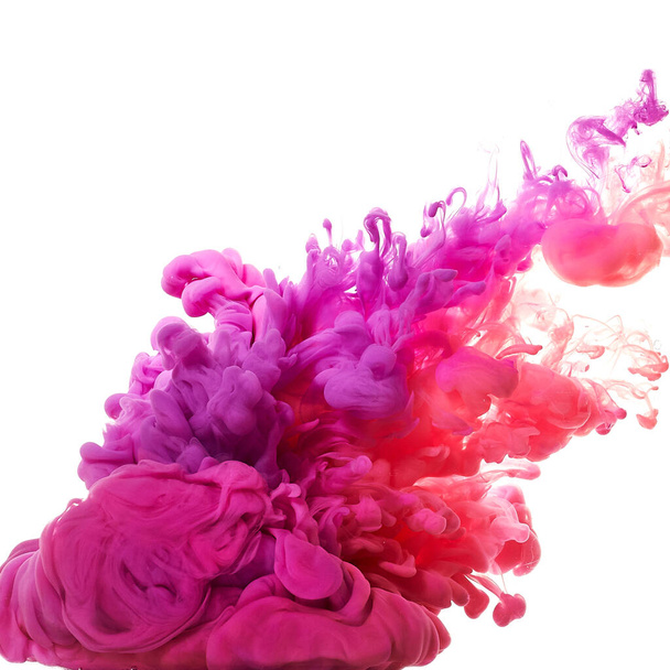 Ink in water. Splash paint mixing. Multicolored liquid dye. Abstract  sculpture background color - Photo, image