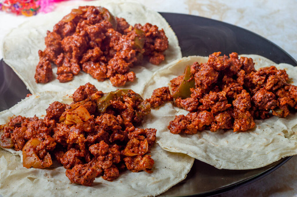 Vegetarian Vegan Cochinita Pibil, Texturized Soy Protein Tacos - Φωτογραφία, εικόνα