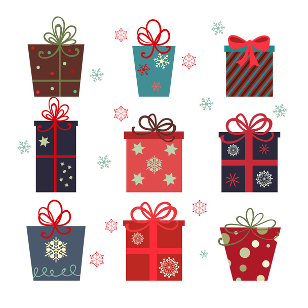 Schachteln für Weihnachtsgeschenke - Vektor, Bild