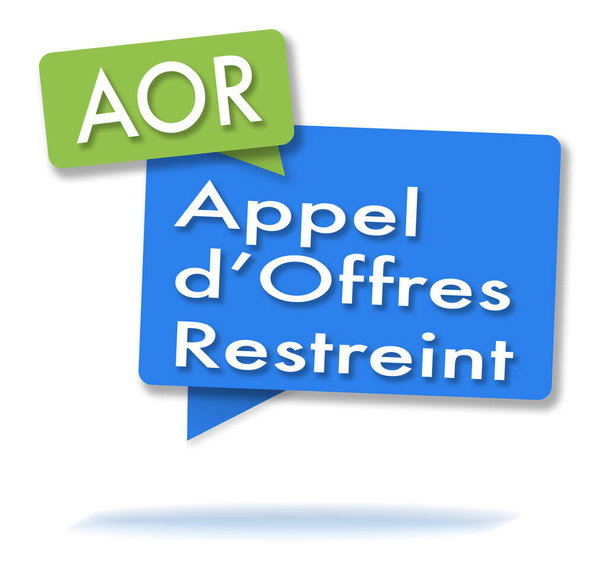 Francouzské AOR iniciály ve dvou barevných zelených a modrých bublinách - Fotografie, Obrázek