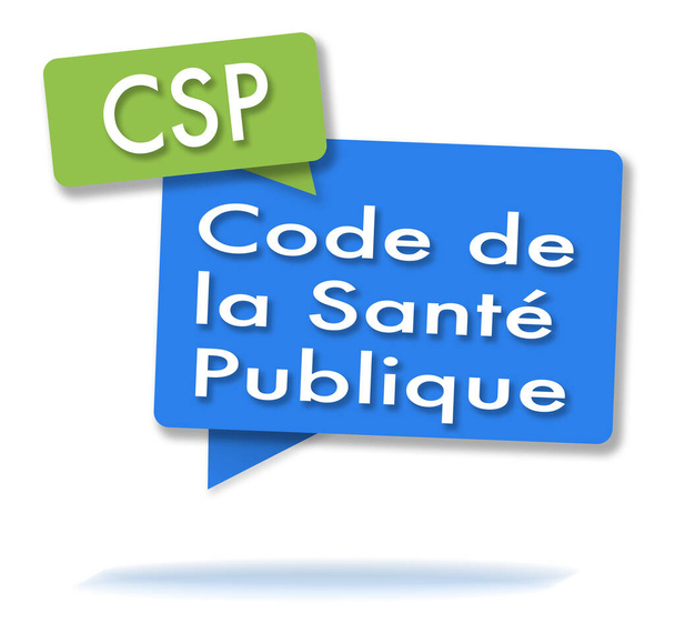 Французькі ініціали CSP в двох кольорах зелених і синіх бульбашках - Фото, зображення