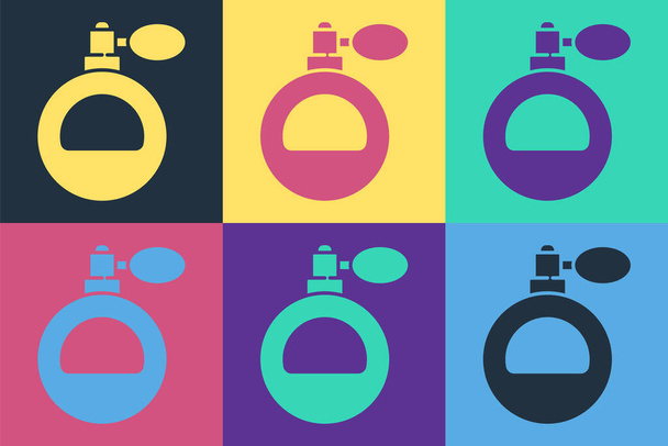 Pop art Perfume icon isolated on color background. Vector Illustration - Vector, Image