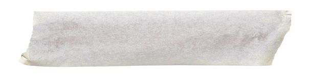 Vara de fita de papel adesivo branco sobre fundo isolado, embalagem de fixação em branco enrugada adesivo
 - Foto, Imagem