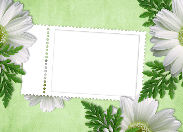 Card for the holiday with flowers - Foto, Imagen