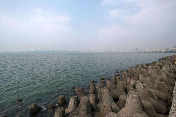 Tetrapods on Marine Drive in Mumbai, India - Photo, Image