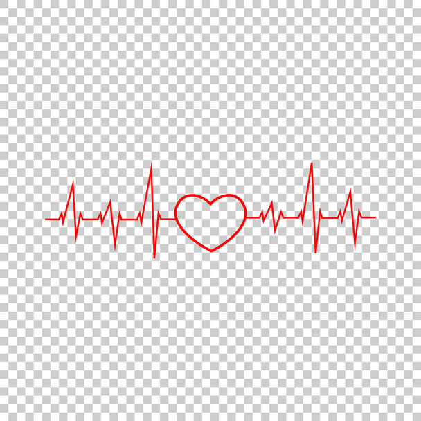 vector illustration heart beat rhythm on a white background - Vector, Image