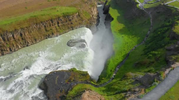 Spectacular and monument Gullfoss Waterfall in Iceland - Footage, Video