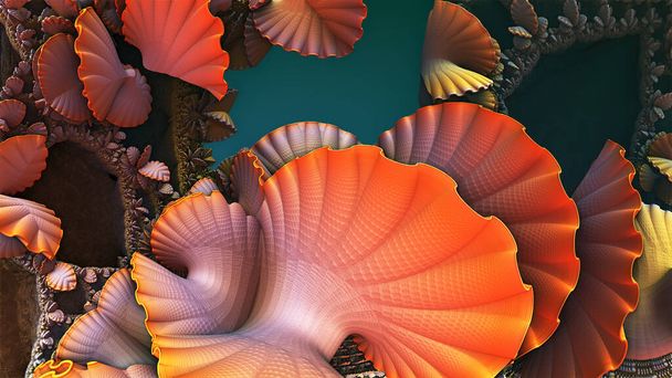 Fantastic background 3d abstract shapes, underwater fictional background. - Foto, Imagem