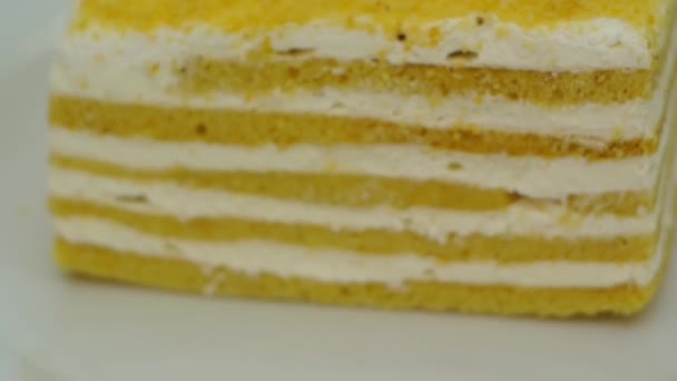 κέικ σε ένα πιάτο fullhd 1080p - Πλάνα, βίντεο