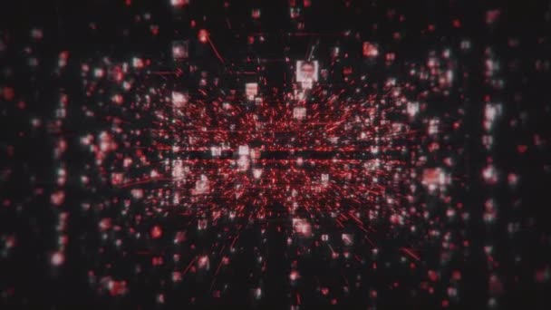 социальная сеть с потоком неузнаваемых людей портреты, связывающие друг друга в киберпространстве с темно-красными линиями на черном фоне, 3D рендеринг 4K кадры
 - Кадры, видео