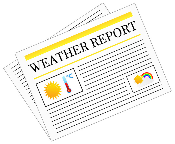 Заголовок газеты "Weather Report"
 - Вектор,изображение