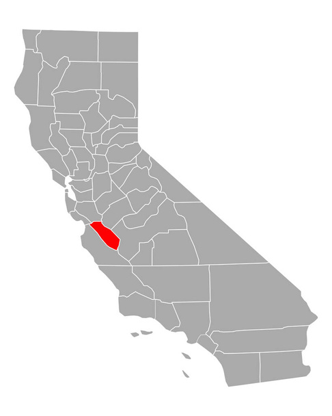 Χάρτης του San Benito στην Καλιφόρνια - Διάνυσμα, εικόνα