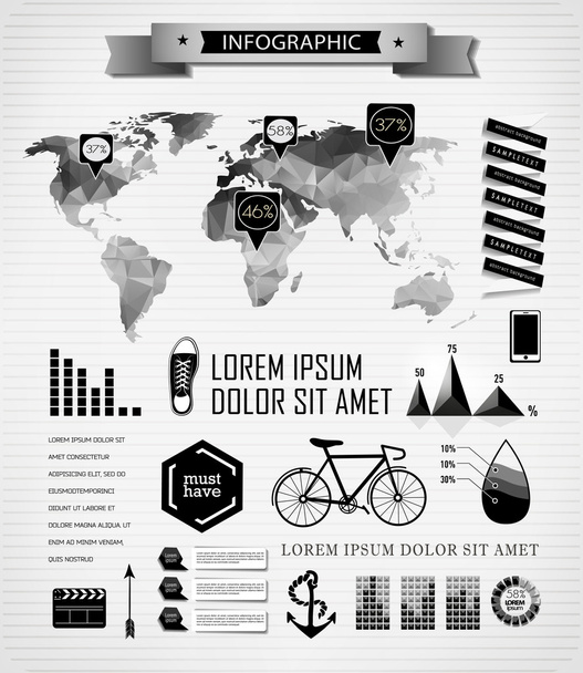 Set elements of infographics - Vektör, Görsel