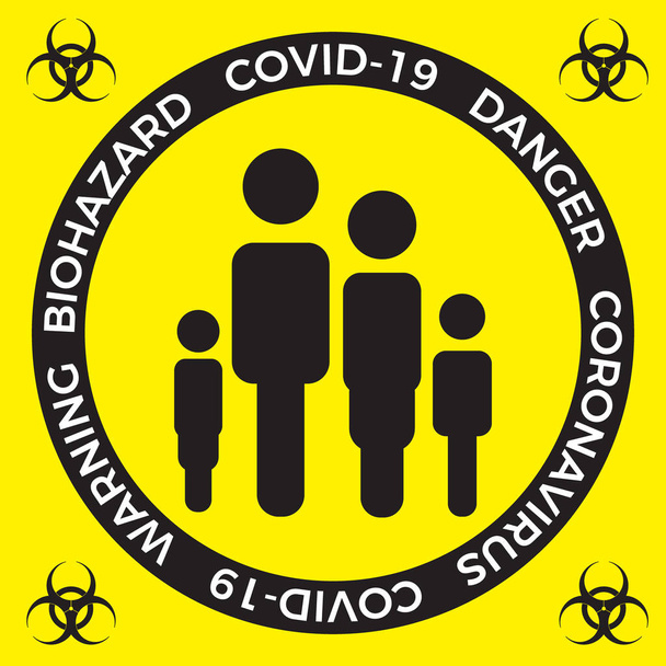 バイオ危険標識。コロナウイルスCOVID-19感染症 - ベクター画像