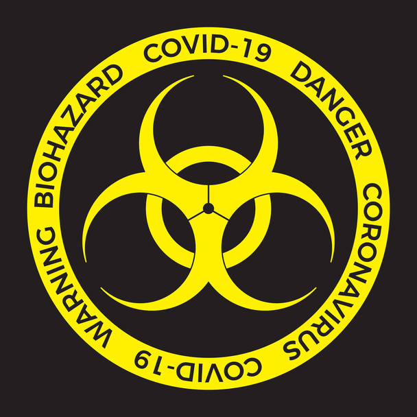 Sinal de risco biológico. Surto de Coronavirus COVID-19
 - Vetor, Imagem