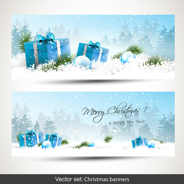 Set of two Christmas banners - Vettoriali, immagini