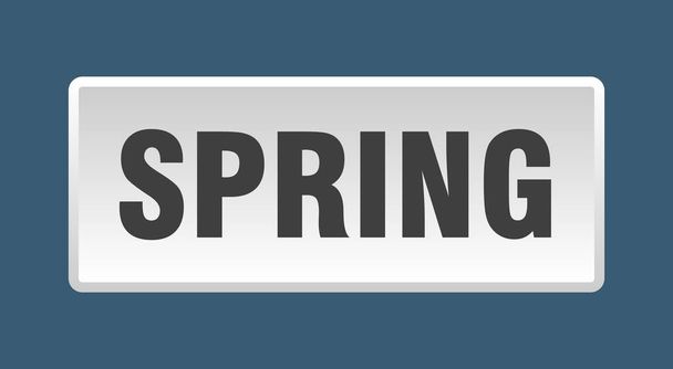 spring button. spring square white push button - Vektör, Görsel