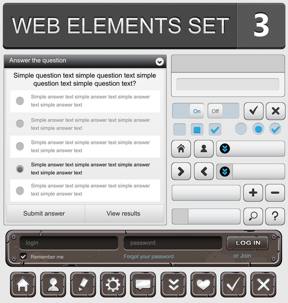 Web design elements set - Vetor, Imagem