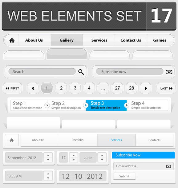 Web design elements set - Vettoriali, immagini