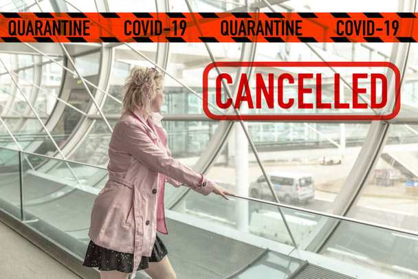 Business woman in airport quarantine - Foto, Imagem