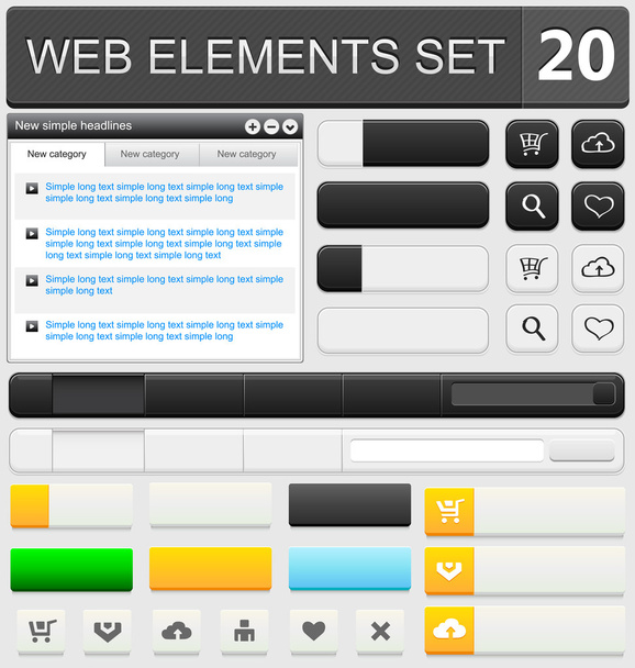 Web design elements set - Vektori, kuva